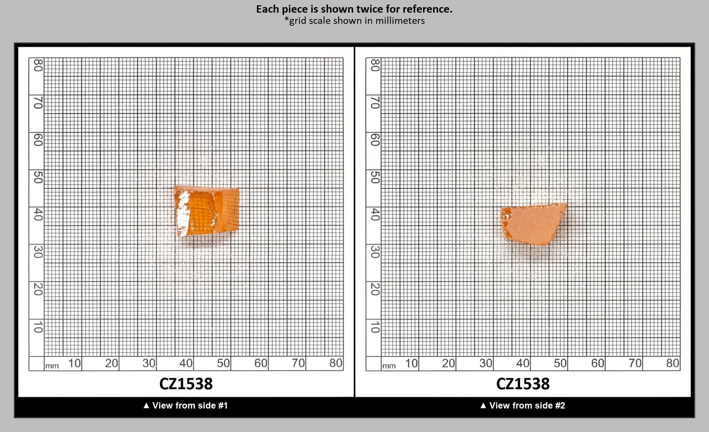 Papaya Cubic Zirconia Faceting Rough for Gem Cutting - Various Sizes : CZ1538