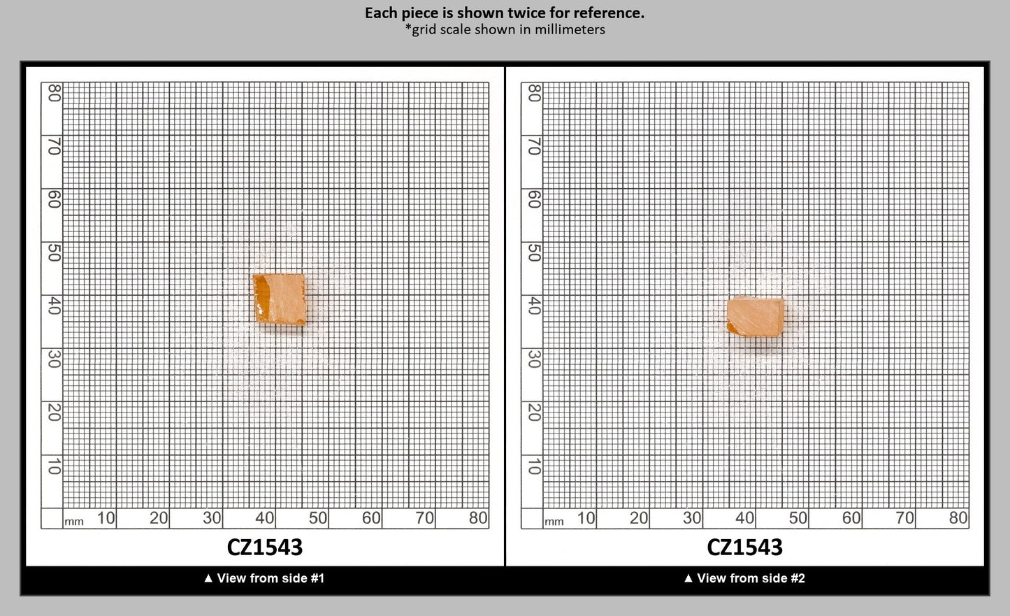 Papaya Cubic Zirconia Faceting Rough for Gem Cutting - Various Sizes : CZ1543