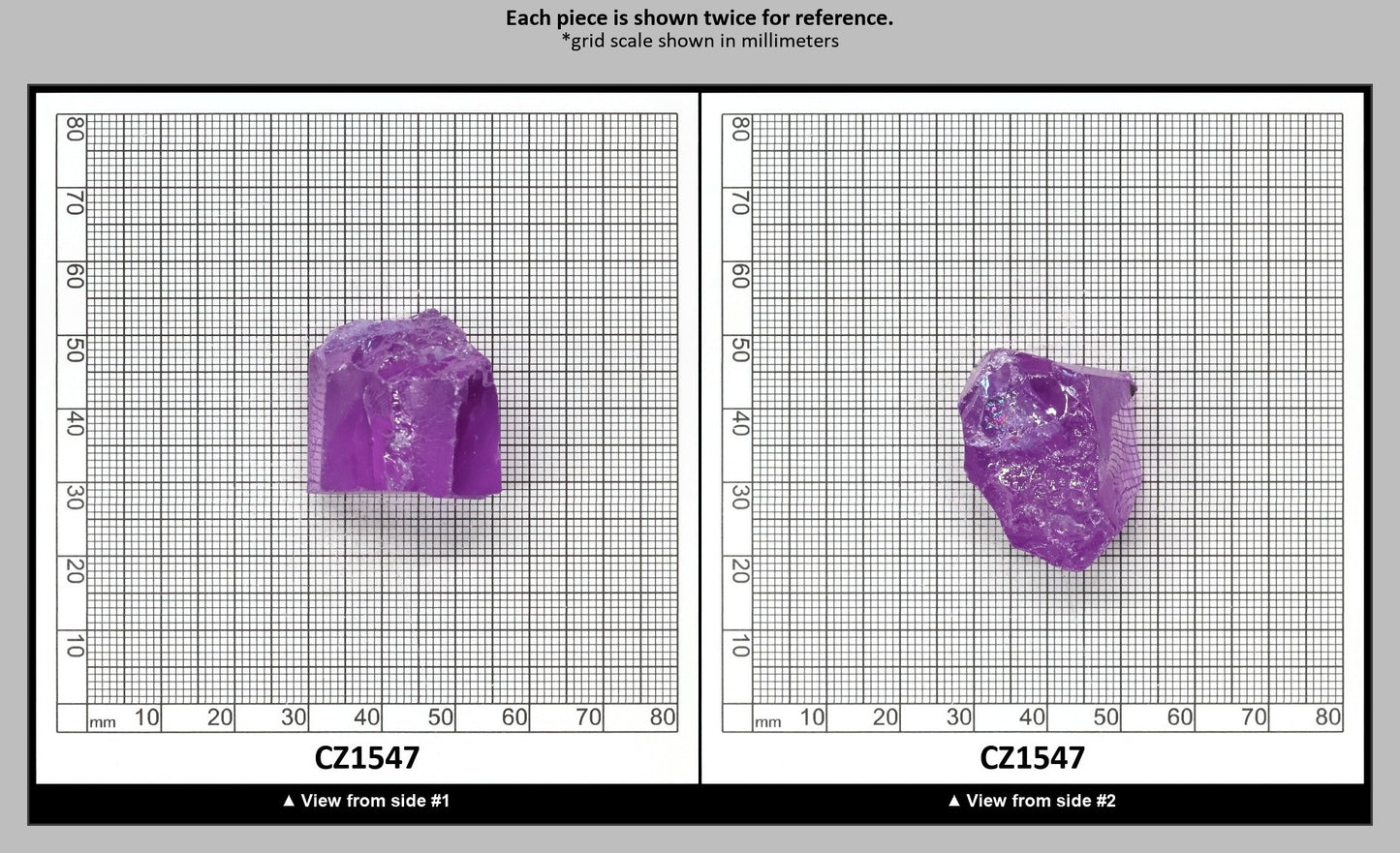 Lavender Cubic Zirconia Faceting Rough for Gem Cutting - Various Sizes : CZ1547