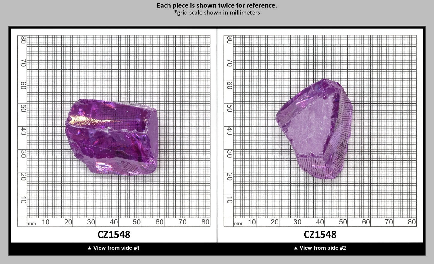 Lavender Cubic Zirconia Faceting Rough for Gem Cutting - Various Sizes : CZ1548