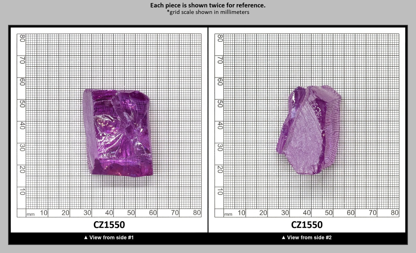 Lavender Cubic Zirconia Faceting Rough for Gem Cutting - Various Sizes : CZ1550