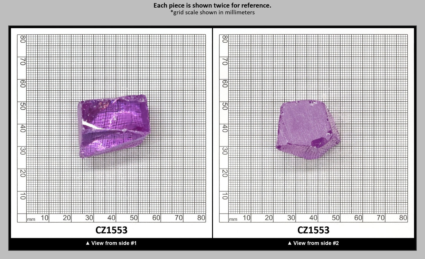 Lavender Cubic Zirconia Faceting Rough for Gem Cutting - Various Sizes : CZ1553