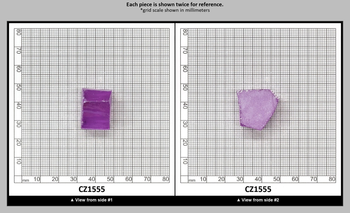 Lavender Cubic Zirconia Faceting Rough for Gem Cutting - Various Sizes : CZ1555