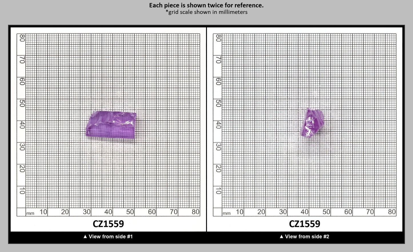 Lavender Cubic Zirconia Faceting Rough for Gem Cutting - Various Sizes : CZ1559