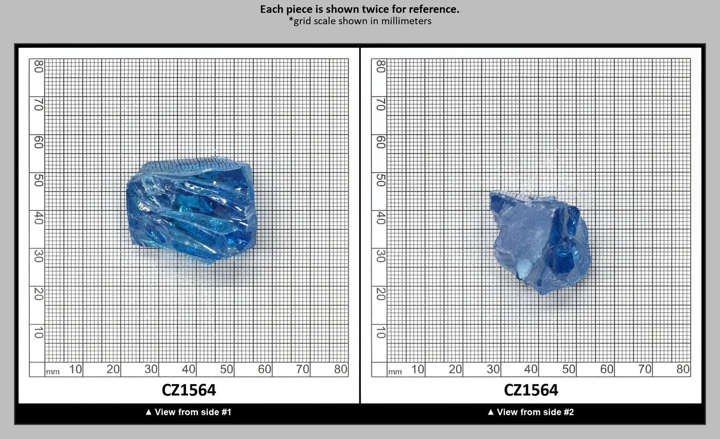 Aqua Blue Cubic Zirconia Faceting Rough for Gem Cutting - Various Sizes : CZ1564