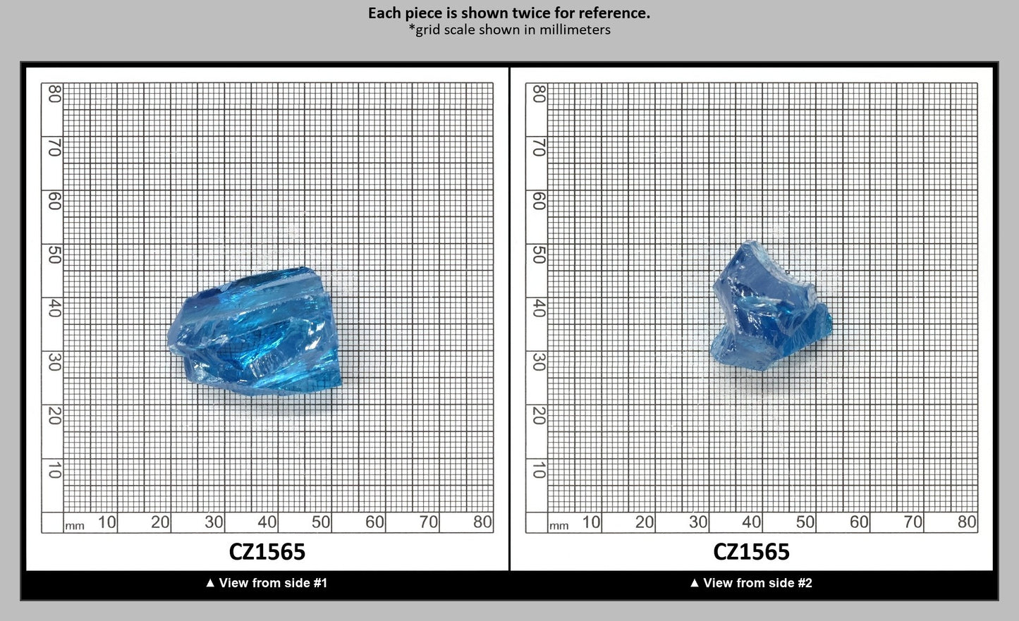 Aqua Blue Cubic Zirconia Faceting Rough for Gem Cutting - Various Sizes : CZ1565