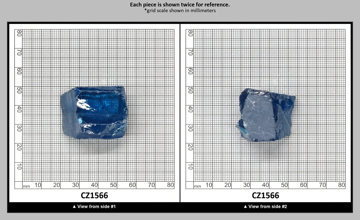 Aqua Blue Cubic Zirconia Faceting Rough for Gem Cutting - Various Sizes : CZ1566