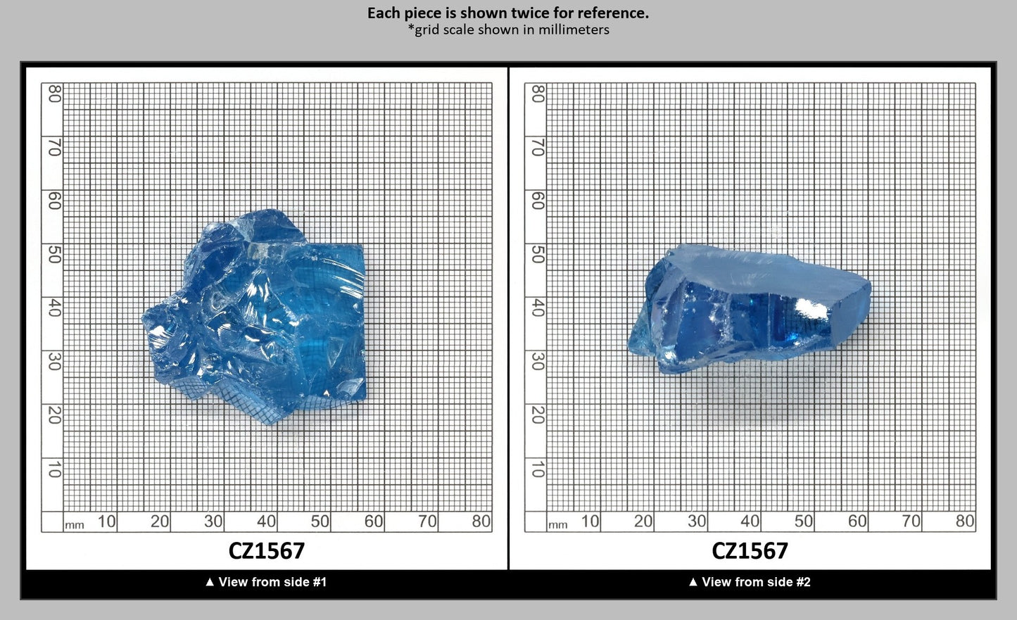 Aqua Blue Cubic Zirconia Faceting Rough for Gem Cutting - Various Sizes : CZ1567