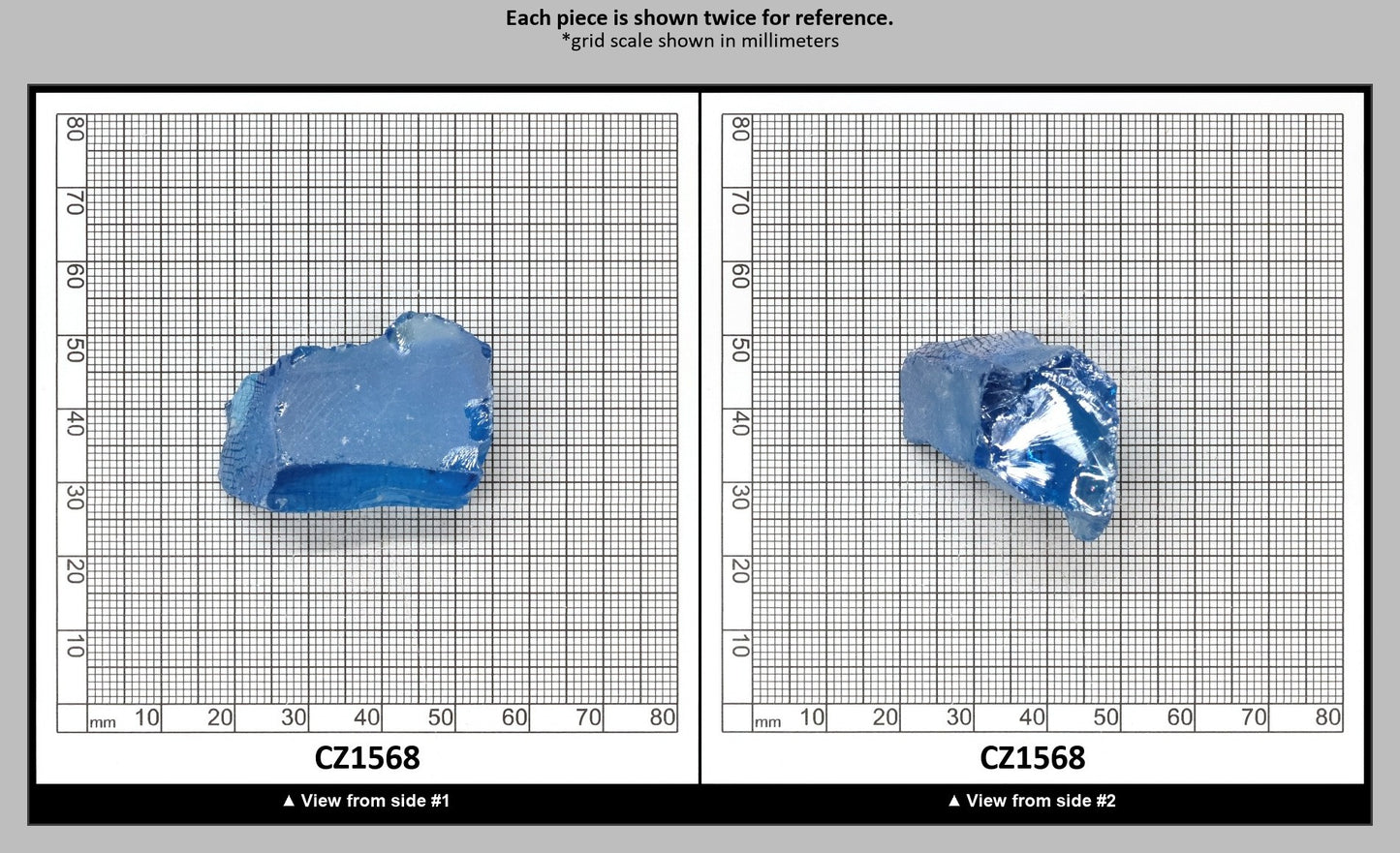 Aqua Blue Cubic Zirconia Faceting Rough for Gem Cutting - Various Sizes : CZ1568