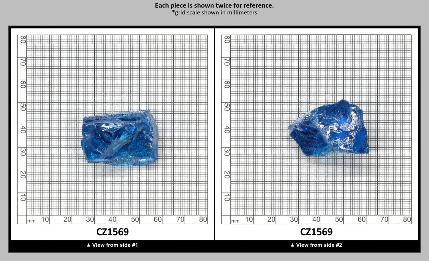 Aqua Blue Cubic Zirconia Faceting Rough for Gem Cutting - Various Sizes : CZ1569