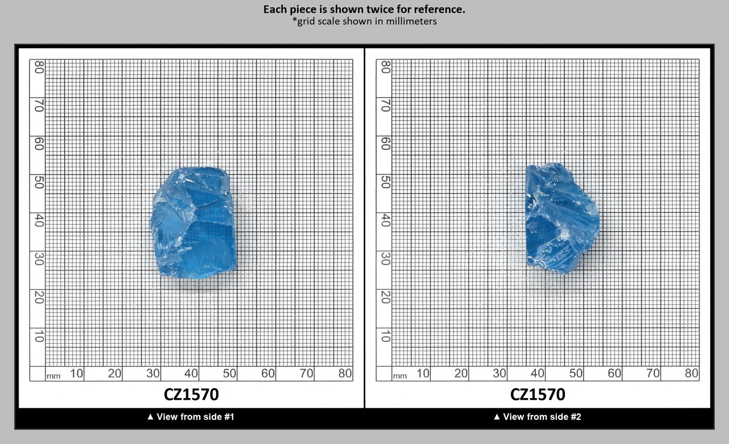Aqua Blue Cubic Zirconia Faceting Rough for Gem Cutting - Various Sizes : CZ1570