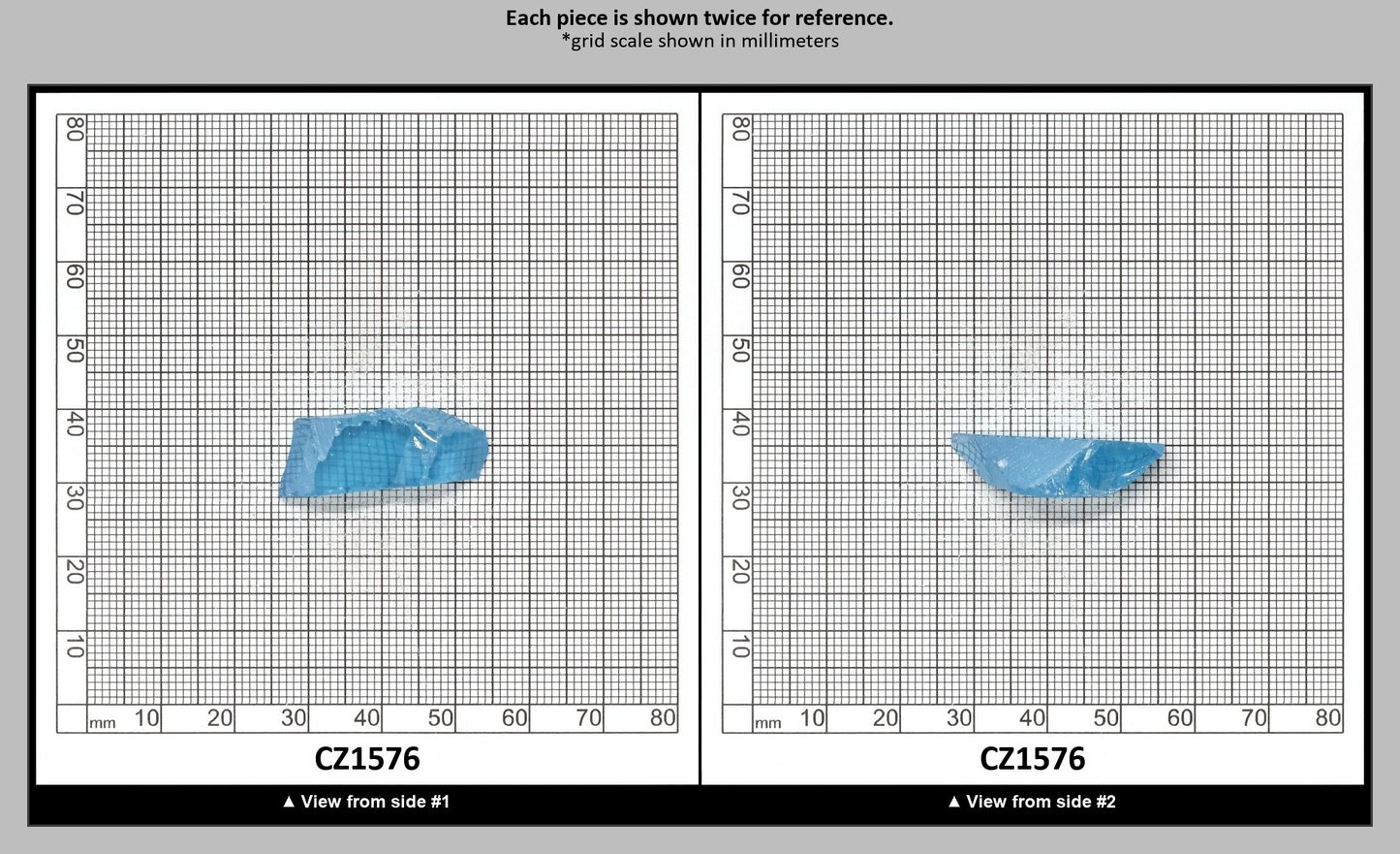 Aqua Blue Cubic Zirconia Faceting Rough for Gem Cutting - Various Sizes : CZ1576