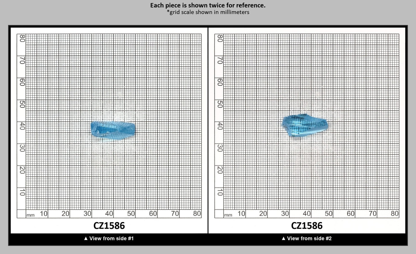 Aqua Blue Cubic Zirconia Faceting Rough for Gem Cutting - Various Sizes : CZ1586