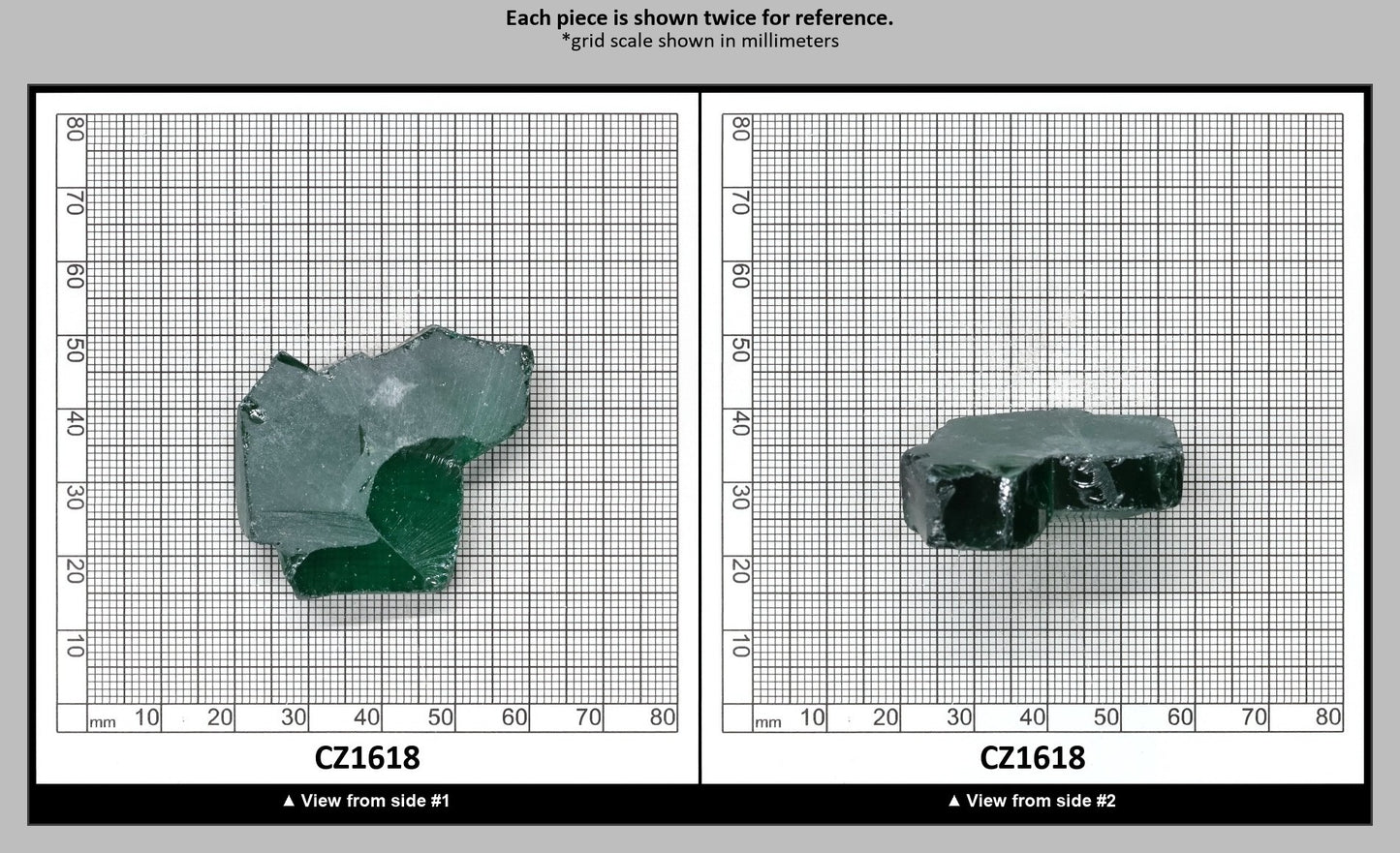 Emerald Cubic Zirconia Faceting Rough for Gem Cutting - Various Sizes : CZ1618