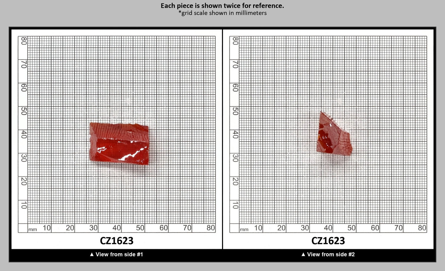 Dark Red Cubic Zirconia Faceting Rough for Gem Cutting - Various Sizes : CZ1623