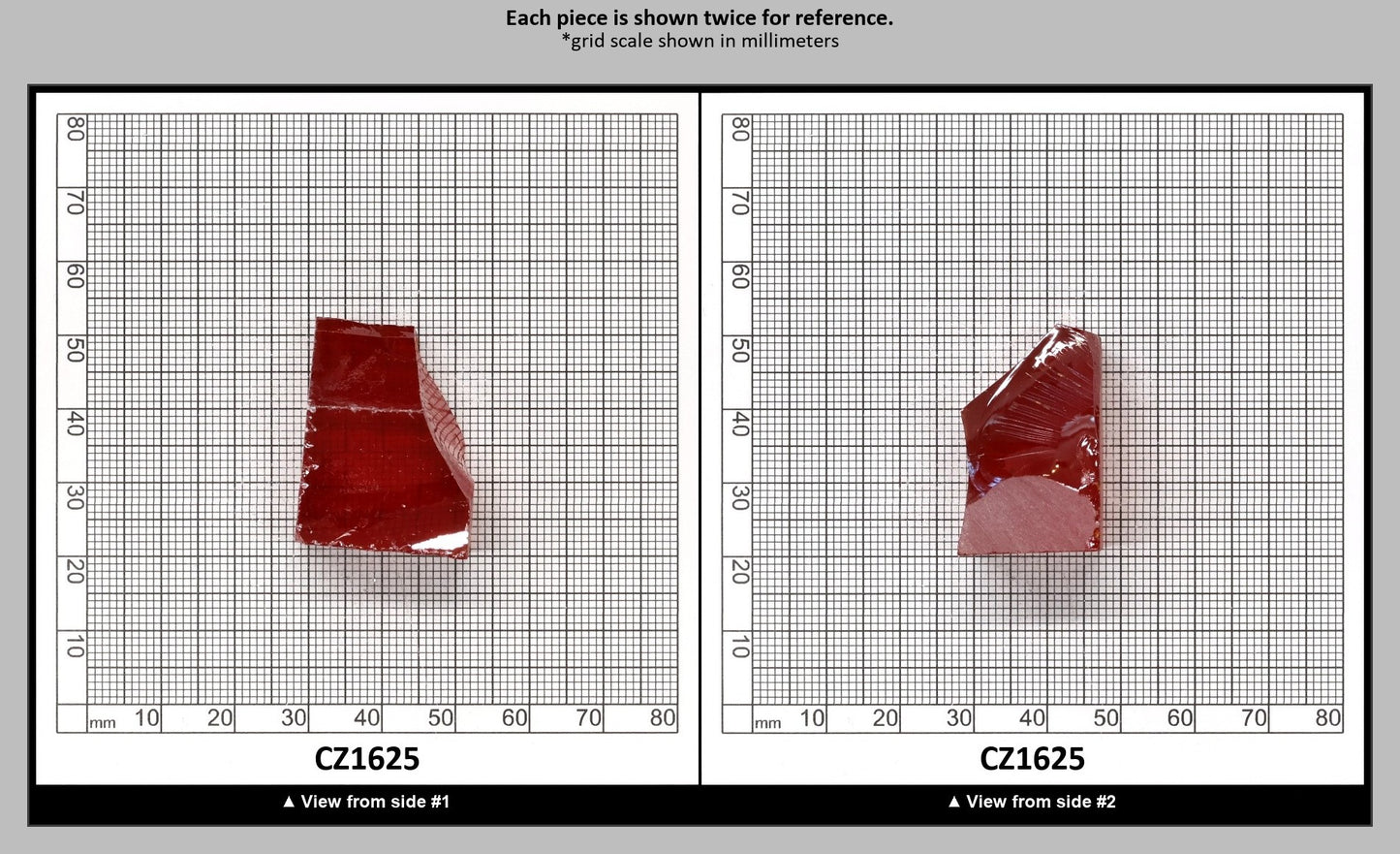 Dark Red Cubic Zirconia Faceting Rough for Gem Cutting - Various Sizes : CZ1625