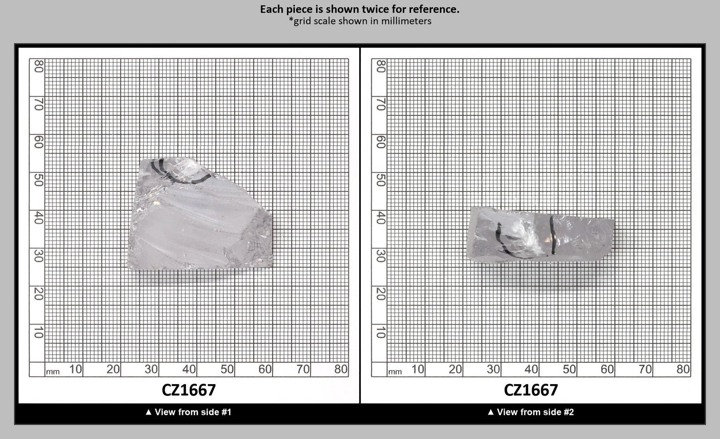 White Cubic Zirconia Faceting Rough for Gem Cutting - Various Sizes : CZ1667