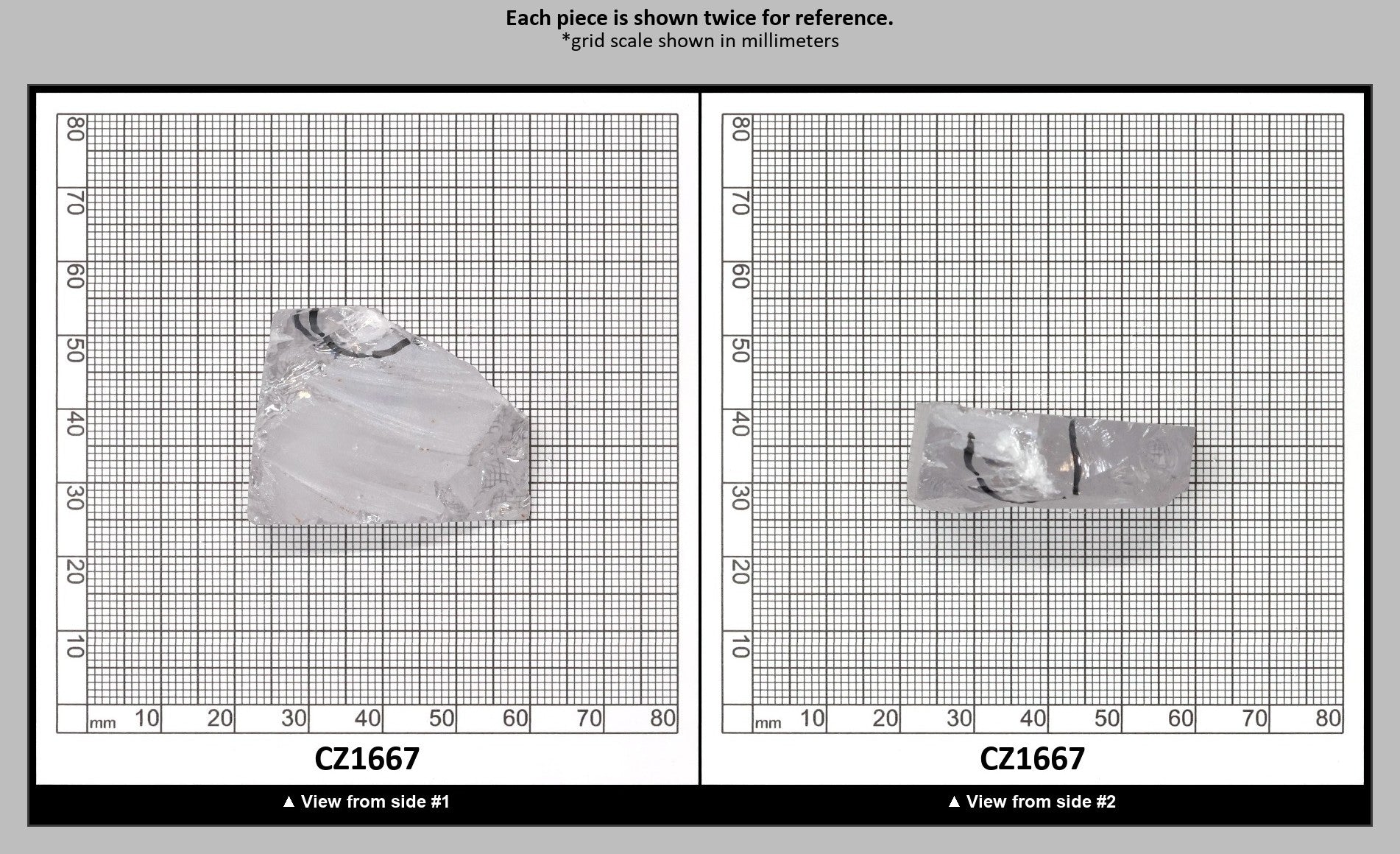 White Cubic Zirconia Faceting Rough for Gem Cutting - Various Sizes : CZ1667