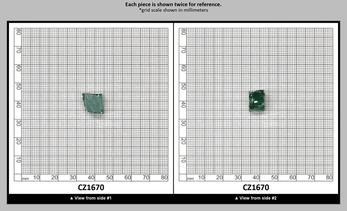 Emerald Cubic Zirconia Faceting Rough for Gem Cutting - Various Sizes : CZ1670