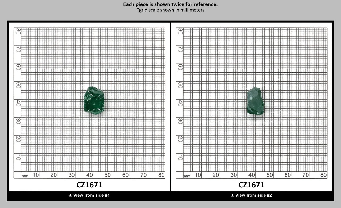 Emerald Cubic Zirconia Faceting Rough for Gem Cutting - Various Sizes : CZ1671
