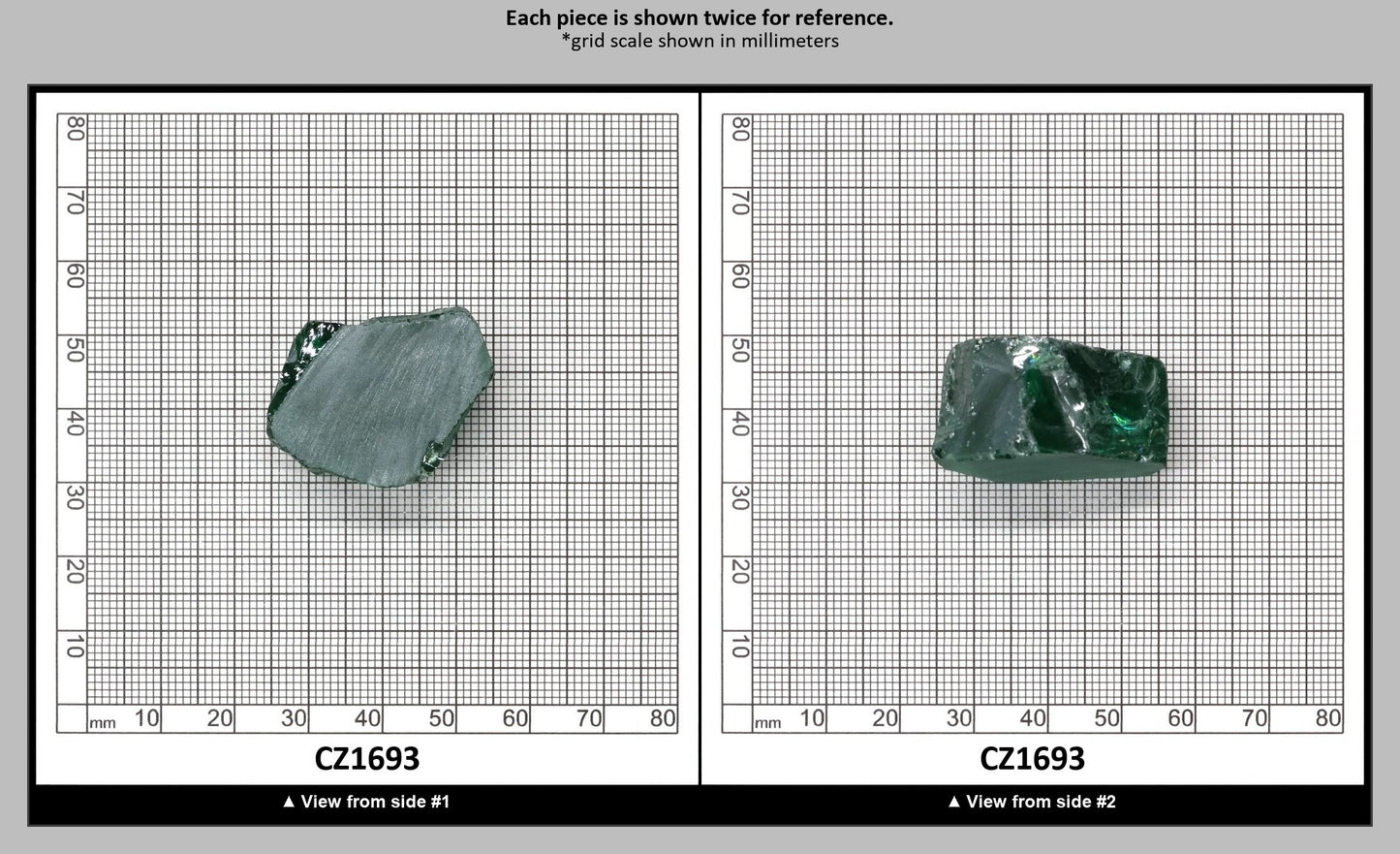 Emerald Cubic Zirconia Faceting Rough for Gem Cutting - Various Sizes : CZ1693