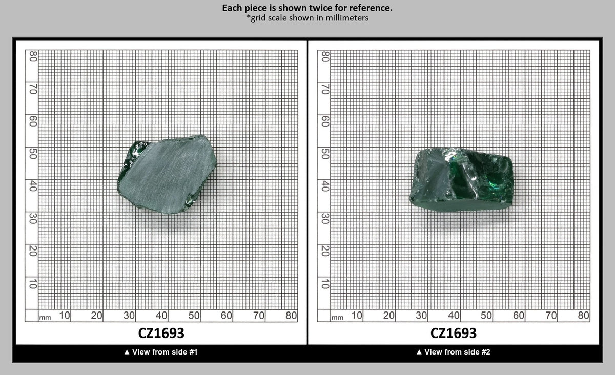 Emerald Cubic Zirconia Faceting Rough for Gem Cutting - Various Sizes : CZ1693