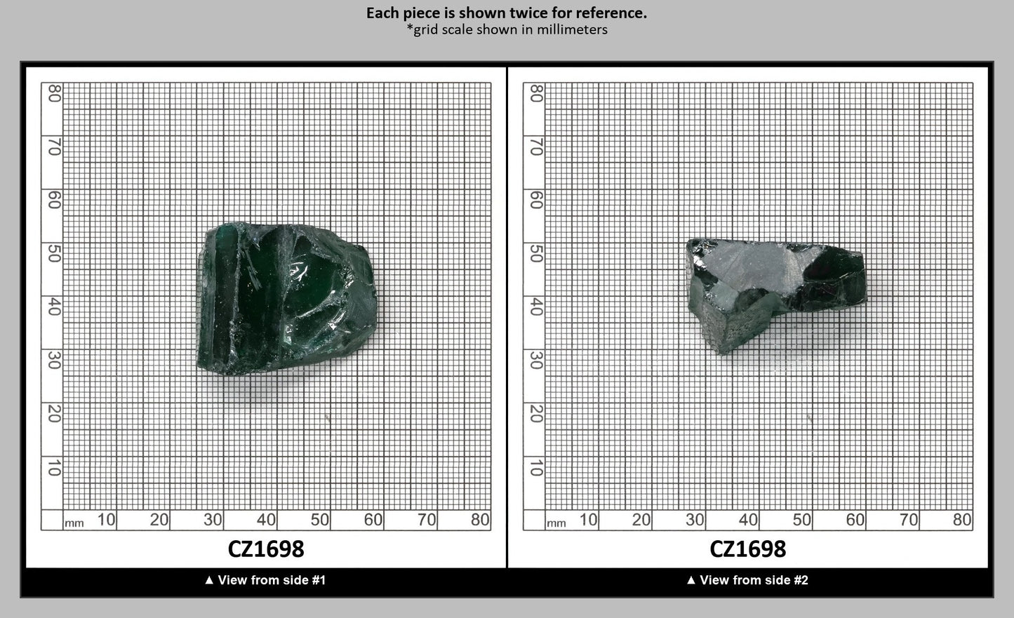 Emerald Cubic Zirconia Faceting Rough for Gem Cutting - Various Sizes : CZ1698