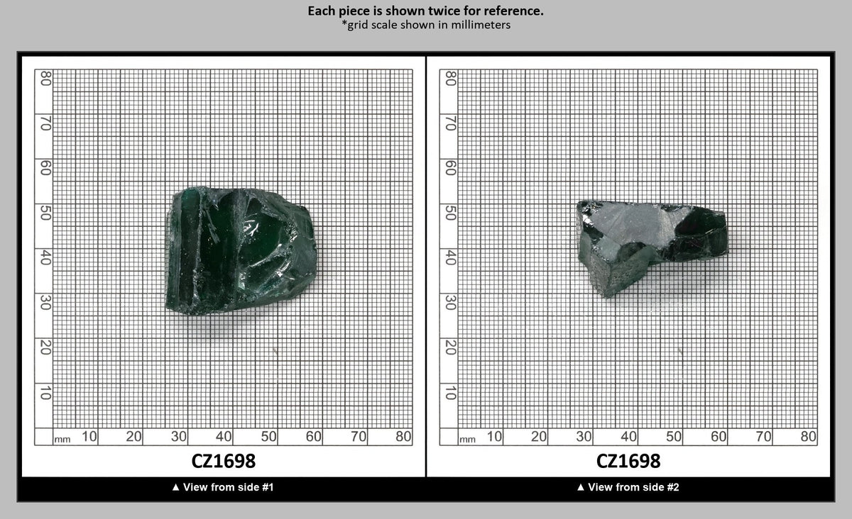 Emerald Cubic Zirconia Faceting Rough for Gem Cutting - Various Sizes : CZ1698