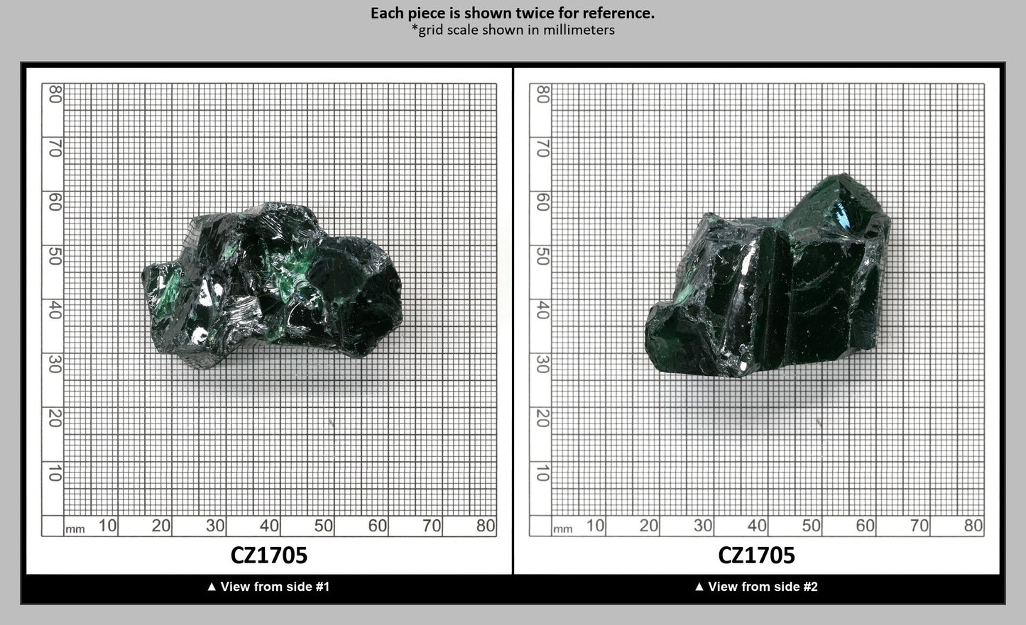 Emerald Cubic Zirconia Faceting Rough for Gem Cutting - Various Sizes : CZ1705