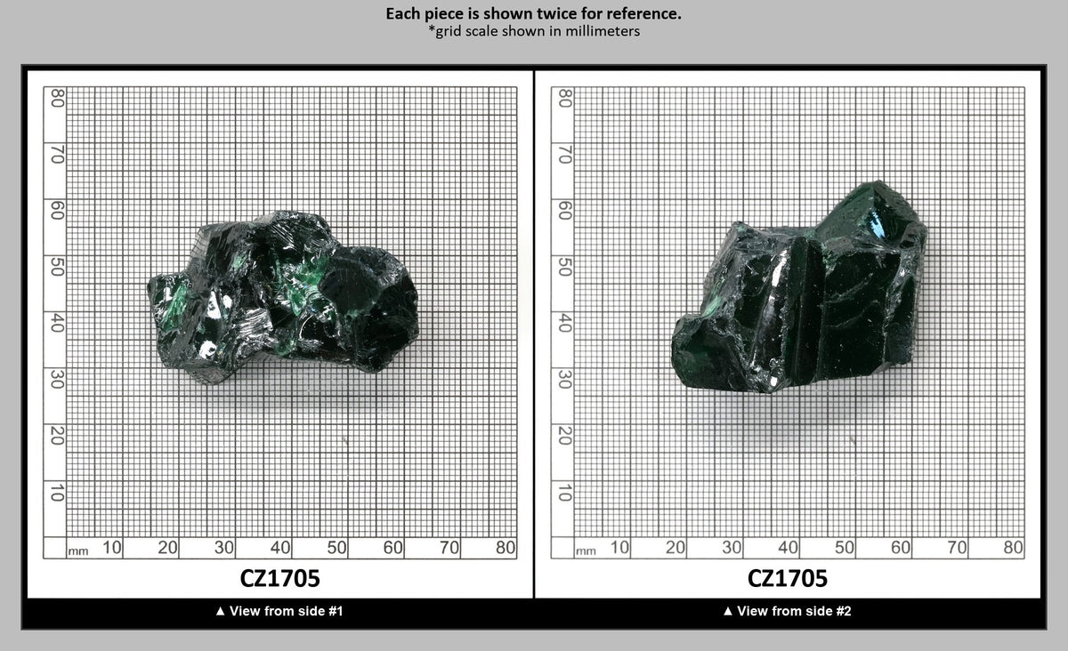 Emerald Cubic Zirconia Faceting Rough for Gem Cutting - Various Sizes : CZ1705