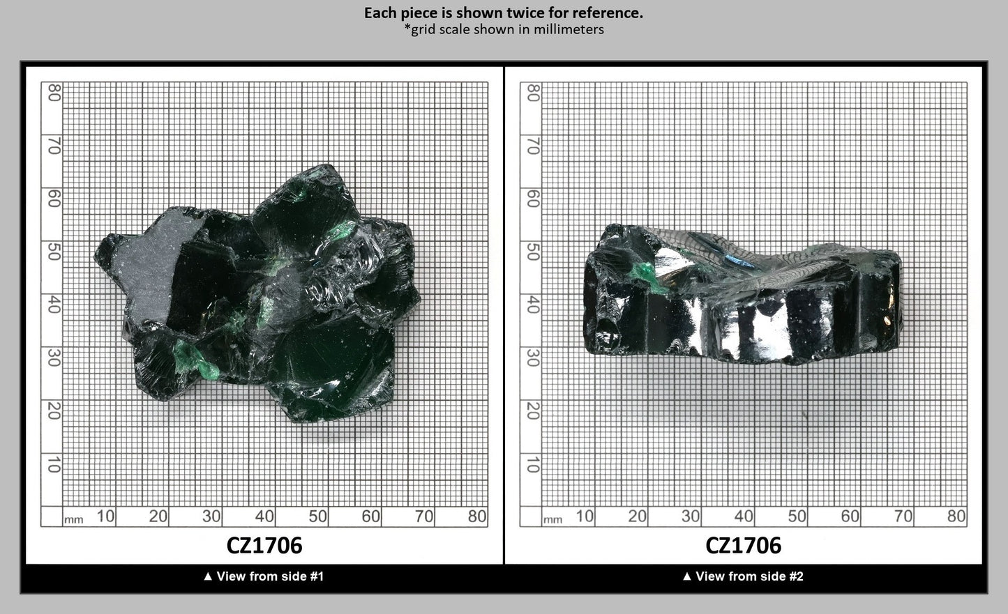 Emerald Cubic Zirconia Faceting Rough for Gem Cutting - Various Sizes : CZ1706