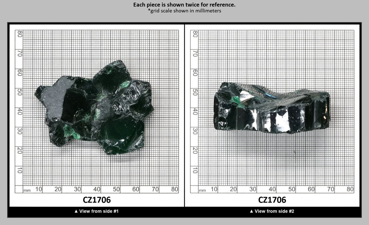 Emerald Cubic Zirconia Faceting Rough for Gem Cutting - Various Sizes : CZ1706