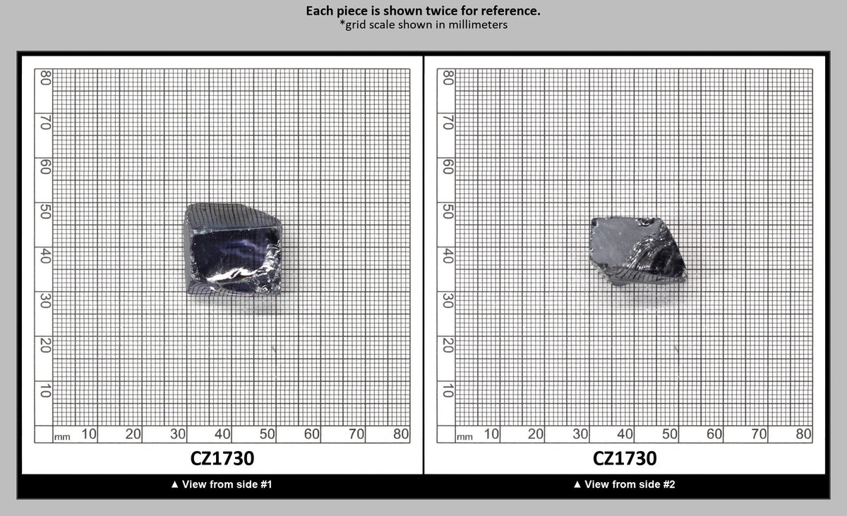 Ocean Grey Diamond Cubic Zirconia Faceting Rough for Gem Cutting - Various Sizes : CZ1730