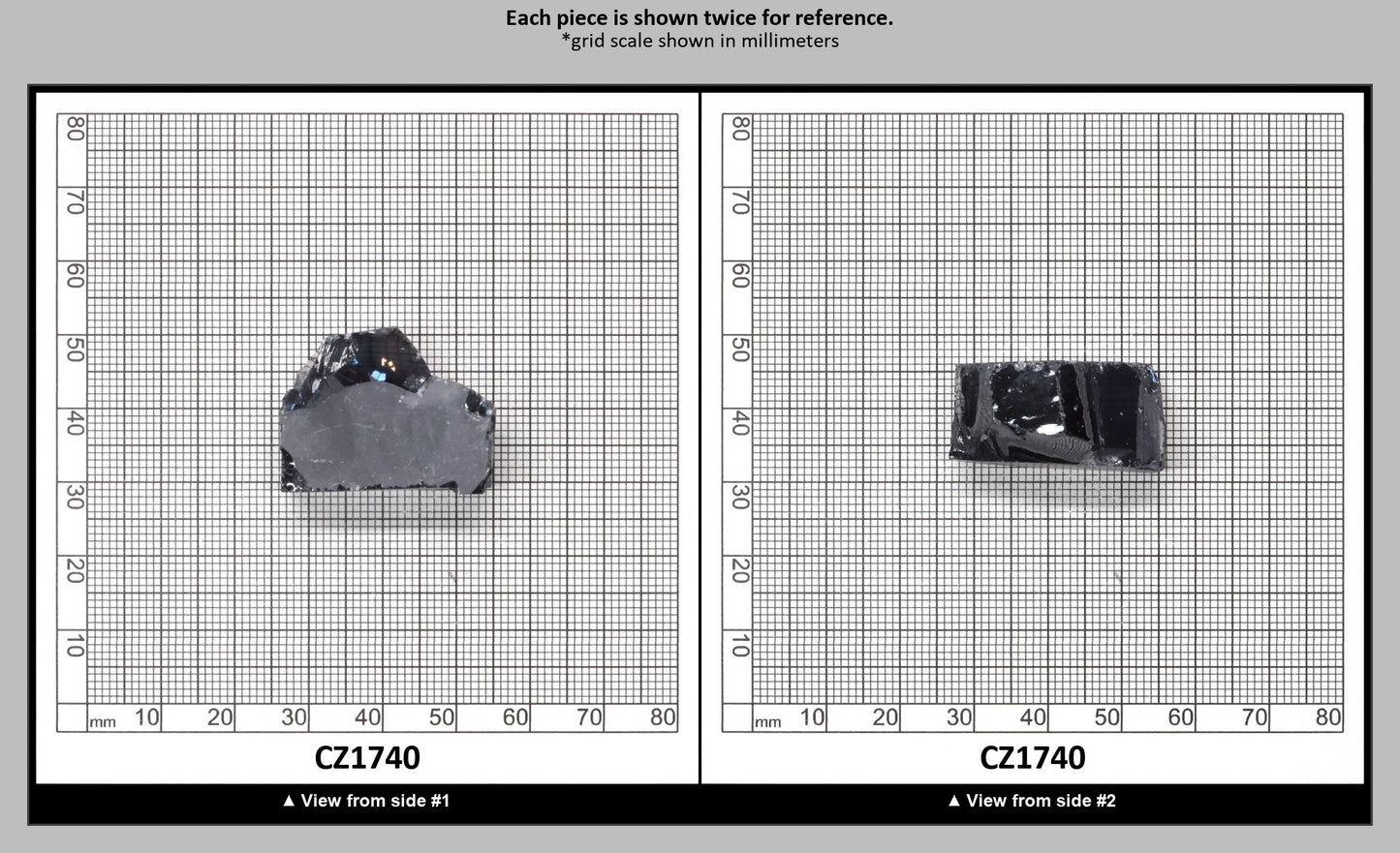 Ocean Grey Diamond Cubic Zirconia Faceting Rough for Gem Cutting - Various Sizes : CZ1740