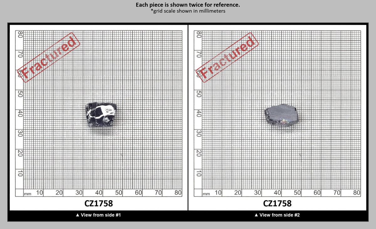Ocean Grey Diamond Cubic Zirconia Faceting Rough for Gem Cutting - Various Sizes : CZ1758