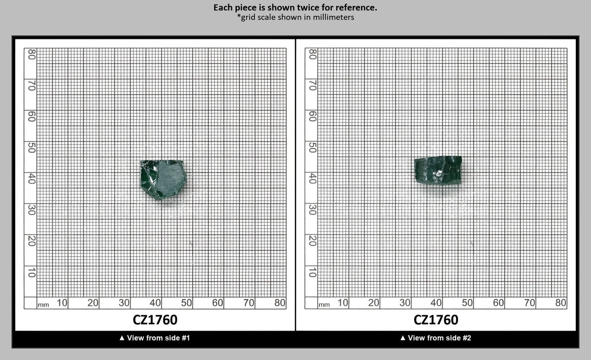Emerald (Blueish) Cubic Zirconia Faceting Rough for Gem Cutting - Various Sizes : CZ1760
