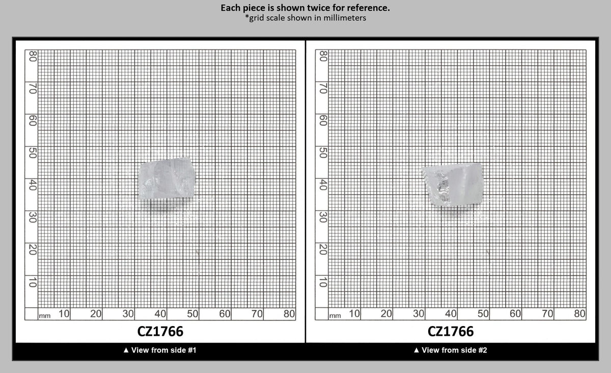White Cubic Zirconia Faceting Rough for Gem Cutting - Various Sizes : CZ1766