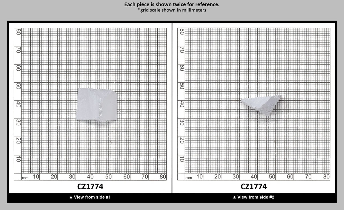 White Cubic Zirconia Faceting Rough for Gem Cutting - Various Sizes : CZ1774