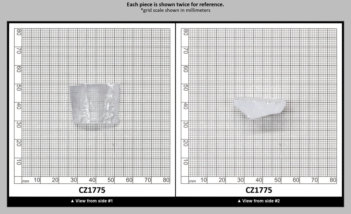 White Cubic Zirconia Faceting Rough for Gem Cutting - Various Sizes : CZ1775