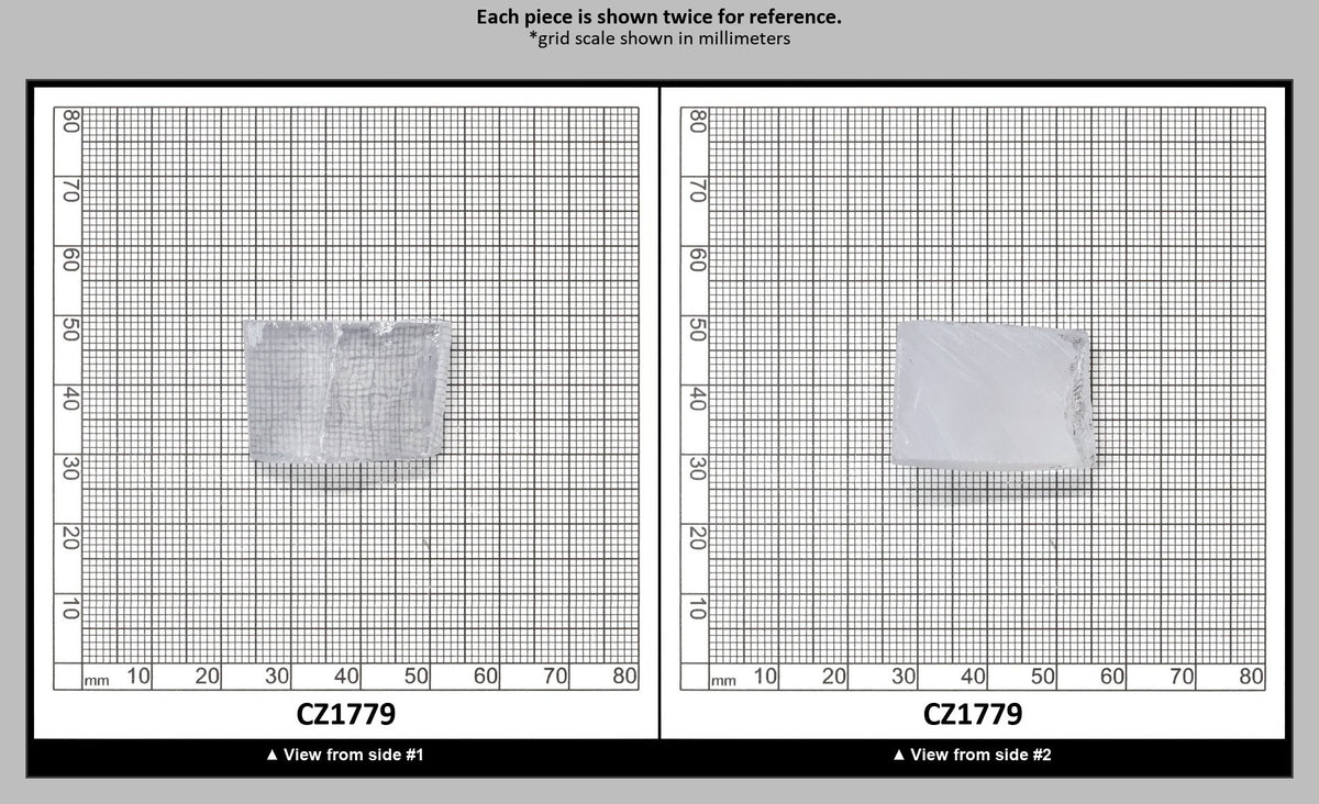 White Cubic Zirconia Faceting Rough for Gem Cutting - Various Sizes : CZ1779