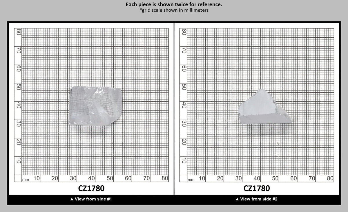 White Cubic Zirconia Faceting Rough for Gem Cutting - Various Sizes : CZ1780