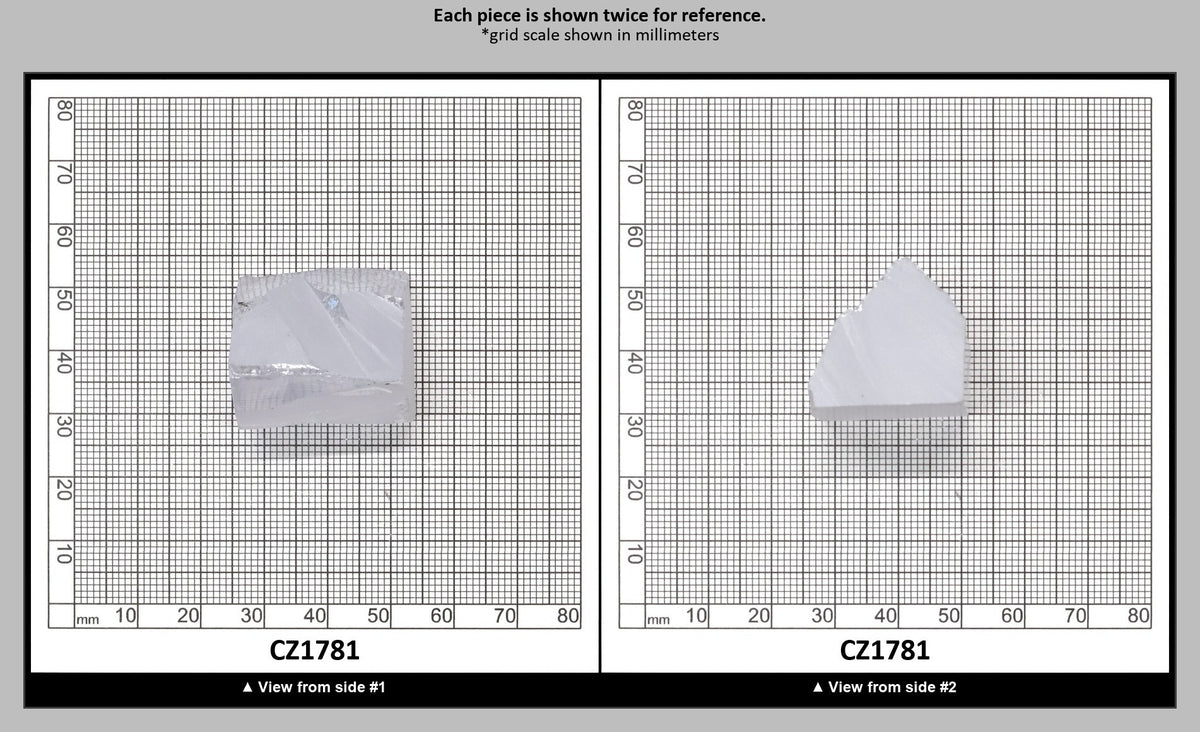 White Cubic Zirconia Faceting Rough for Gem Cutting - Various Sizes : CZ1781