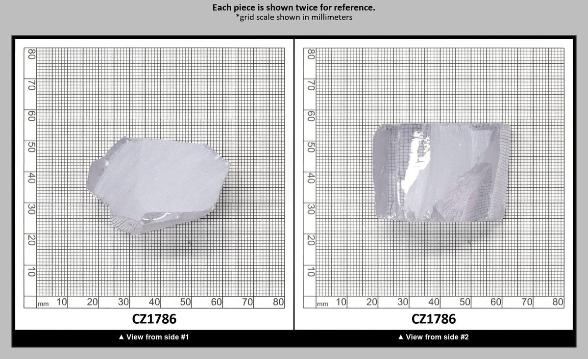 White Cubic Zirconia Faceting Rough for Gem Cutting - Various Sizes : CZ1786