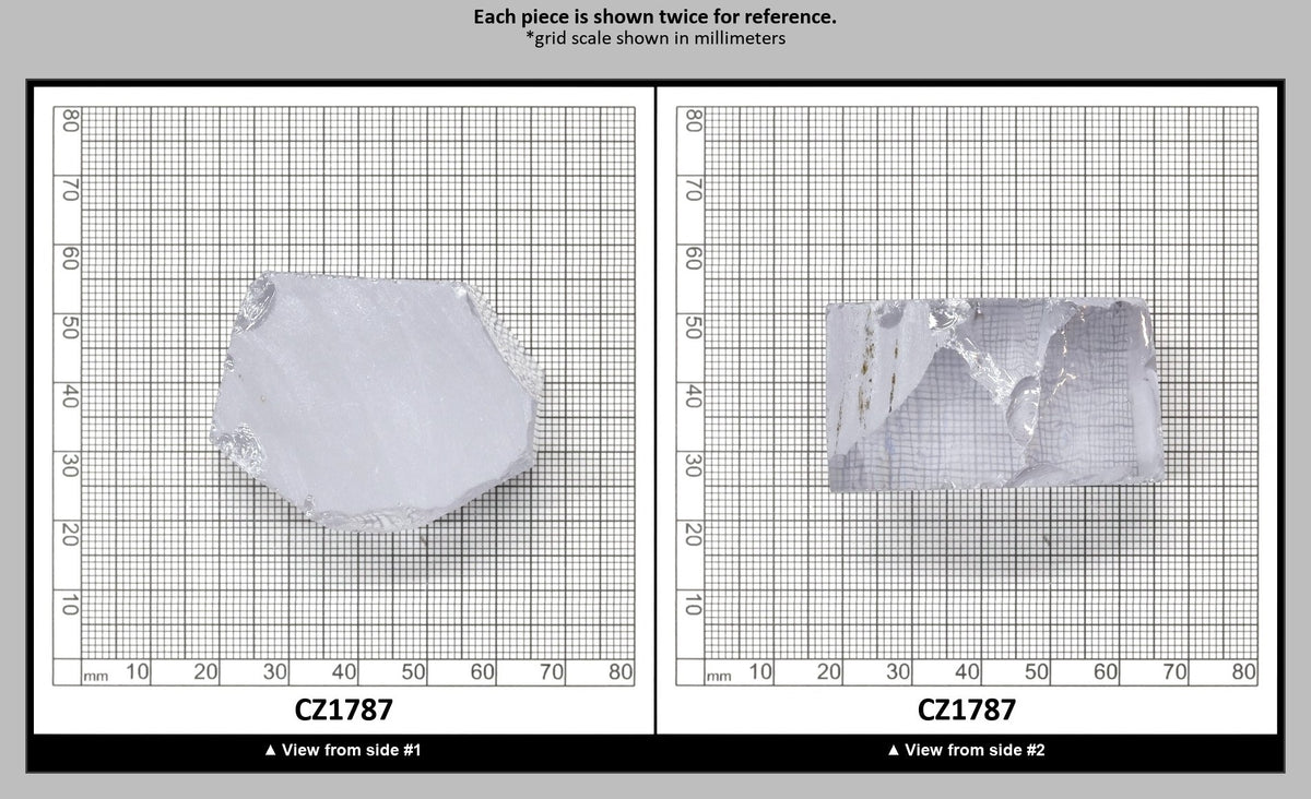 White Cubic Zirconia Faceting Rough for Gem Cutting - Various Sizes : CZ1787