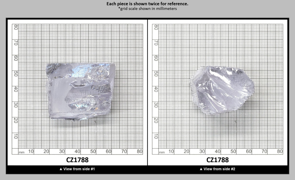 White Cubic Zirconia Faceting Rough for Gem Cutting - Various Sizes : CZ1788