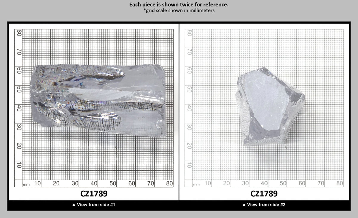 White Cubic Zirconia Faceting Rough for Gem Cutting - Various Sizes : CZ1789