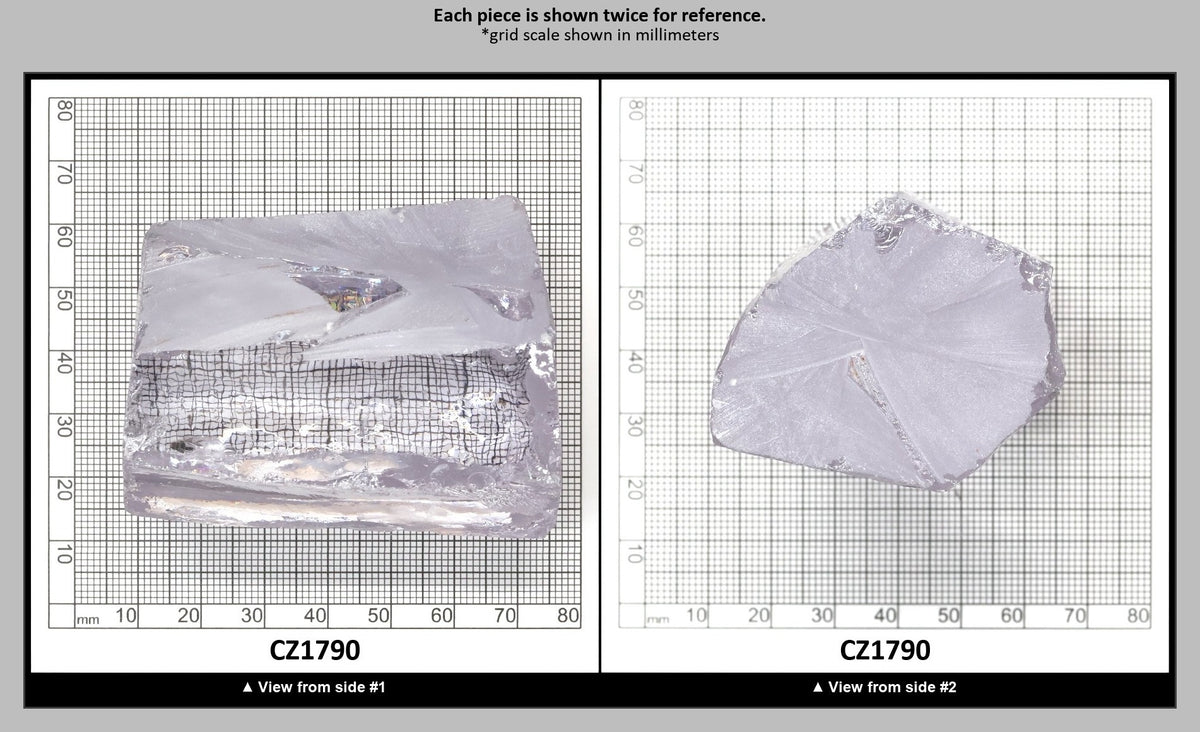 White Cubic Zirconia Faceting Rough for Gem Cutting - Various Sizes : CZ1790
