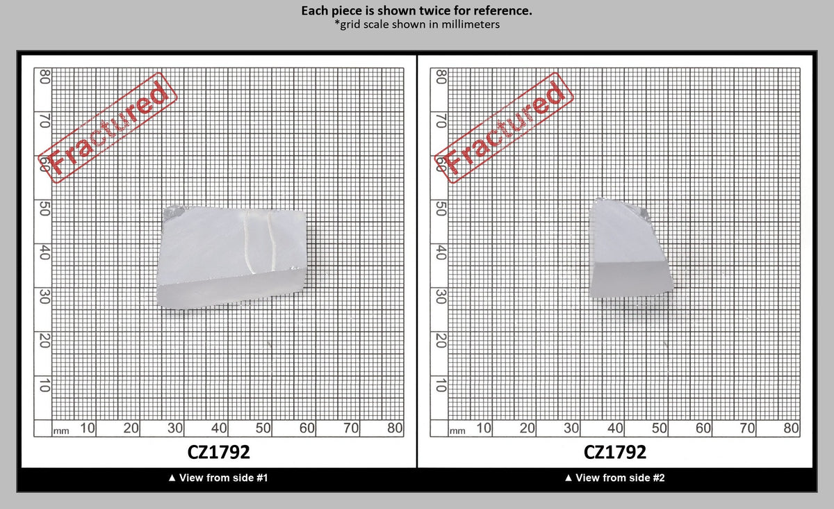 White Cubic Zirconia Faceting Rough for Gem Cutting - Various Sizes : CZ1792