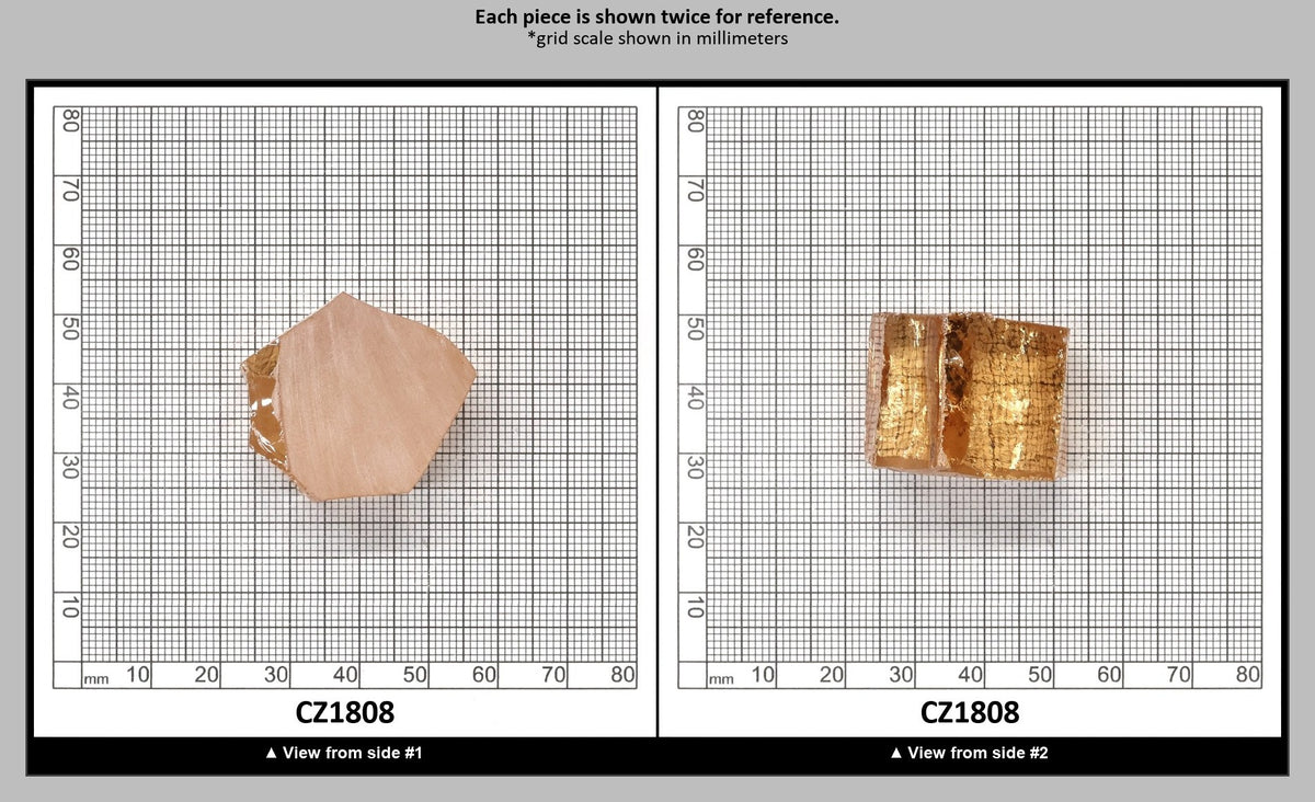 Peach Diamond Cubic Zirconia Faceting Rough for Gem Cutting - Various Sizes : CZ1808
