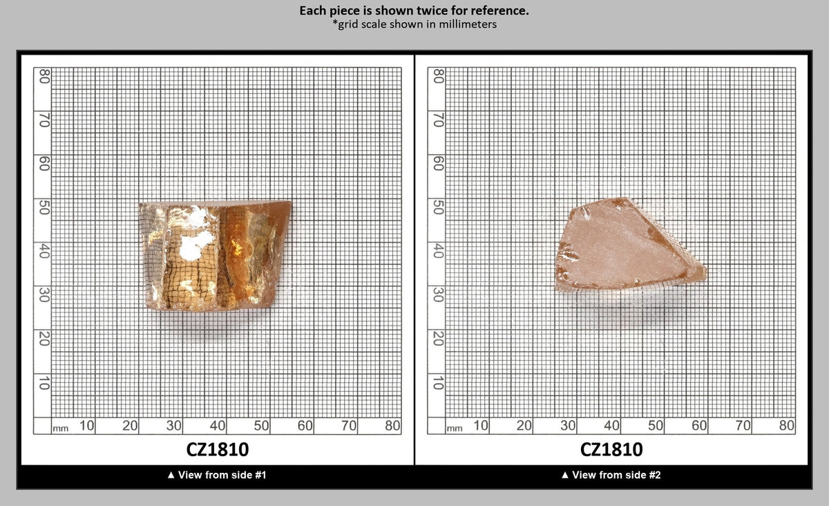 Peach Diamond Cubic Zirconia Faceting Rough for Gem Cutting - Various Sizes : CZ1810